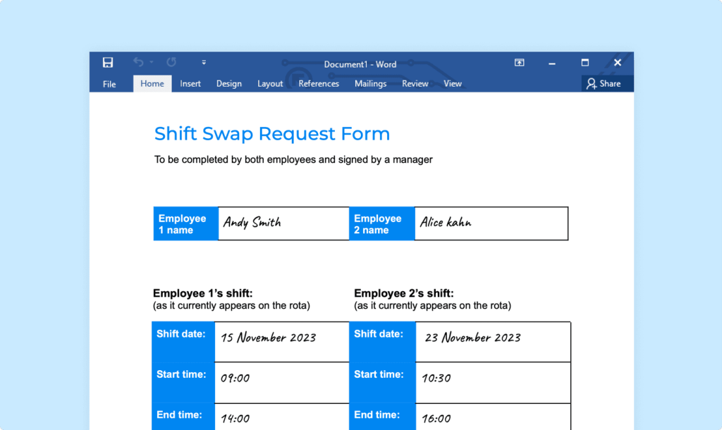 Shift Swap Requests dollar tree